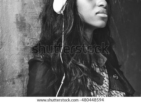 Audio African Descent Music Listening Headphone Concept