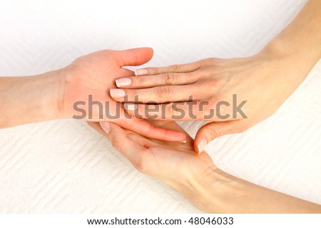 Massage - Beauty treatment photo of nice manicured woman palms