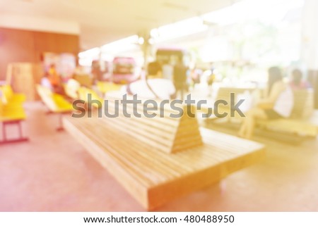 Blur image /use for background/Bus terminal/peoples waiting bus station