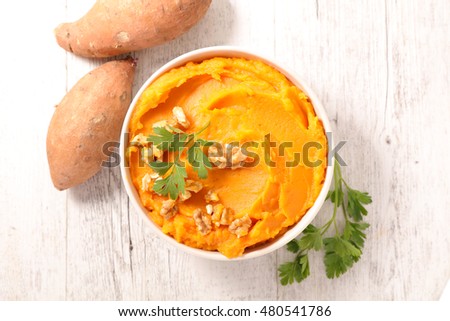 sweet potato puree Royalty-Free Stock Photo #480541786
