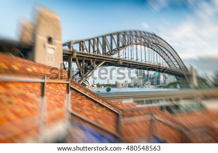 Aerial view of Sydney Harbour Bridge, NSW Australia.