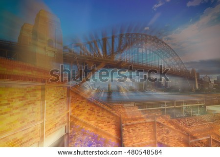 Sydney Harbour Bridge defocused