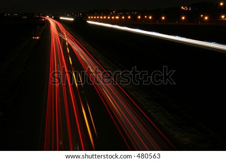 Night pictures of road and lights of cars