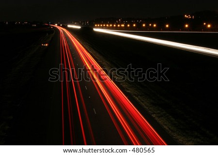 Night pictures of road and lights of cars