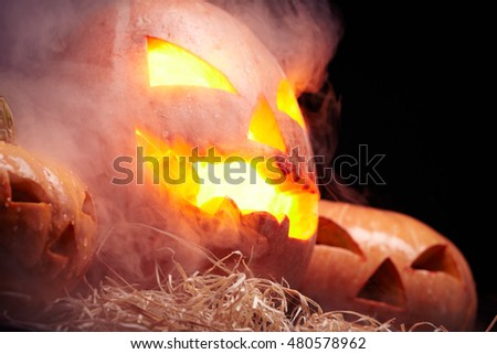 Close up Lantern burning and smoking