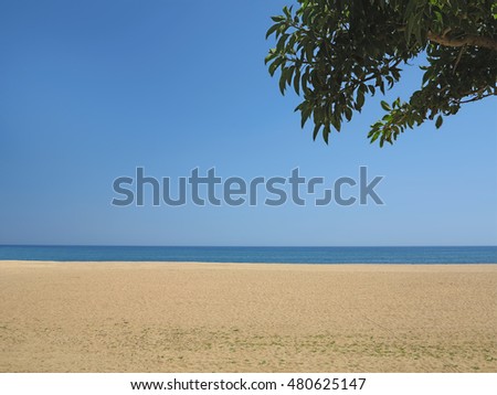 Empty sea and sand beach background on Costa Brava, Spain