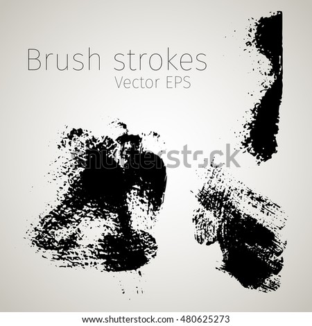 Vector brush strokes painted with acrylic paints.
