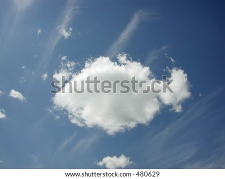 Fluffy cloud shaped like a fish