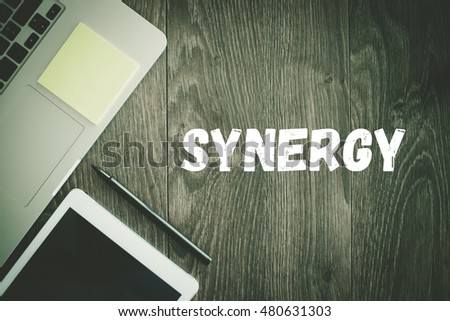 BUSINESS WORKPLACE TECHNOLOGY OFFICE SYNERGY CONCEPT