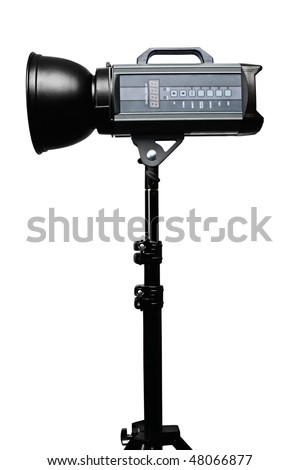 Photo studio flash lighting equipment isolated on white background