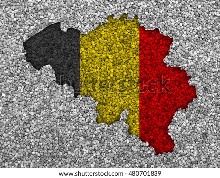 Map and flag of Belgium