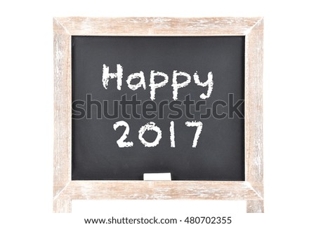 Happy New Year on blackboard