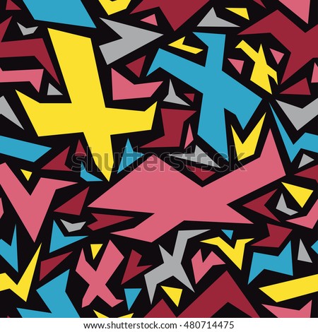 Vector abstract pattern with flying birds. 