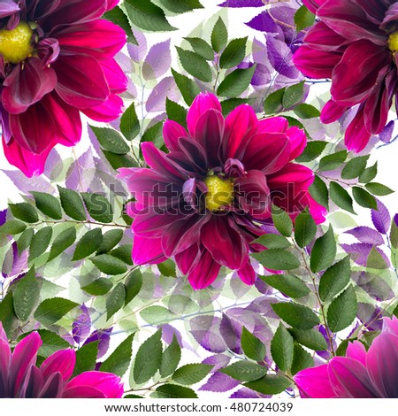 Floral seamless pattern abstract background. Realistic photo collage - clip art.