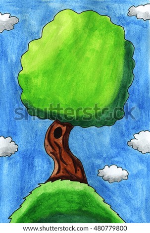 Handmade illustration of a tree