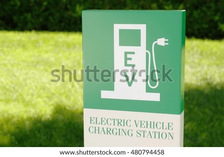 Electrical vehicle charging station sign