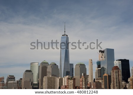 New York City financial district cityscape 