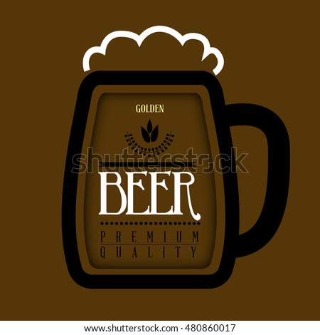 Beer banner with a mug icon, Vector illustration