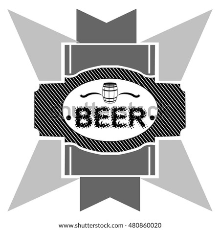 Isolated beer label on white background, Vector illustration