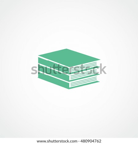 Book Green Flat Icon On White Background
