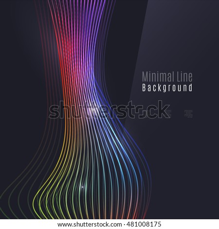 Smoke colorful vector wave on dark background with glowing and effects