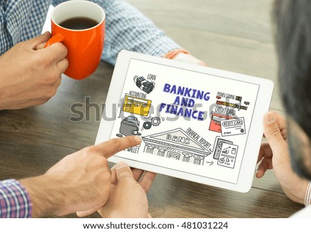 BANKING AND FINANCE Concept on Tablet PC Screen