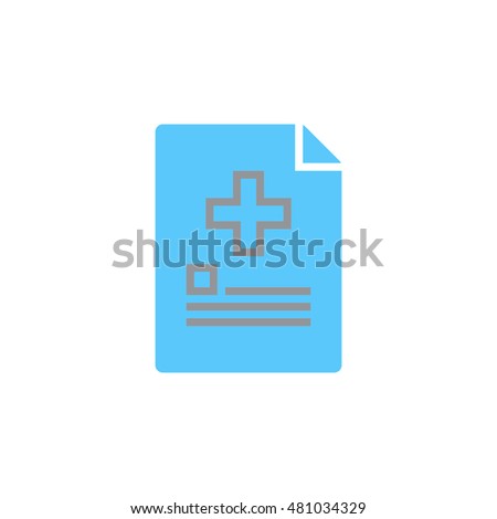 Medical report. document with cross icon vector, solid logo illustration, colorful pictogram isolated on white