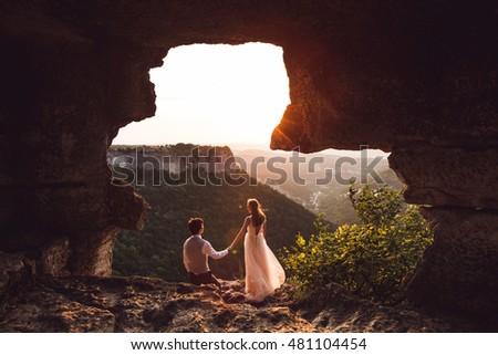 Wedding in the cave Mangup in Crimea