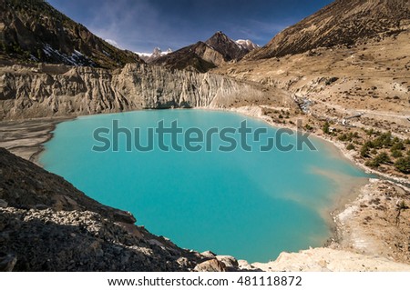 Fantastic glacier lake in Nepal  Himalayas