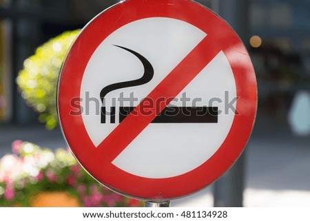 No smoking sign with bokeh background