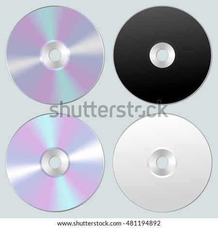 Vector illustration of isolated blank compact disc CD or DVD. Realistic style.