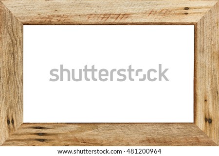 Wood frame isolated on white background.