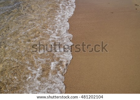 Waves lapping on the sandy shore