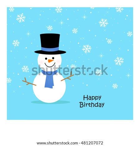 Winter Snowman - Happy Birthday