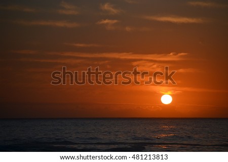 orange sunset at sea