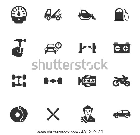 Car service maintenance icons set and symbols for web user interface