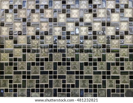 The beautiful pattern of ceramics wall texture for background.
