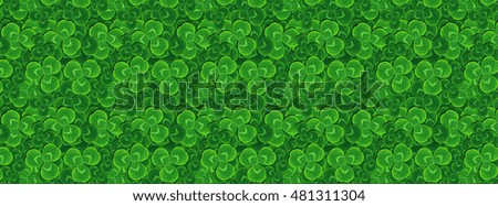 cover pattern leaves clover trefoil shamrock    St. Patrick green background