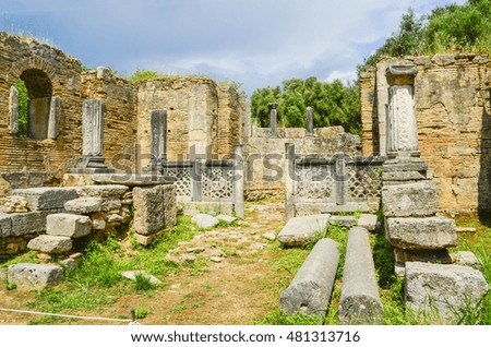 byzantine church in ancient Olympia place, Greece