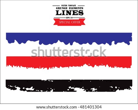 Set of grunge borders. Isolated stock vector design template 