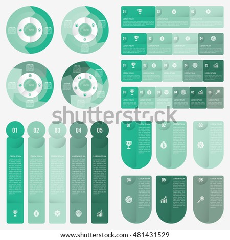 set infographic collection of 4 green color template