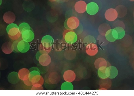 Photo of red and green bokeh light as background. Blurred background.
