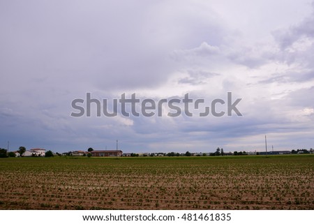 Photo Picture View of Cultivated Field in the countryside