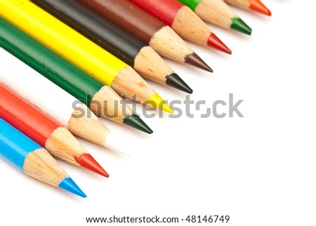 colored pencils isolated on a white background. studio. picture.