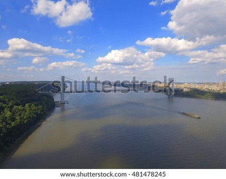 Aerial image of the Washington Bridge New York to New Jersey
