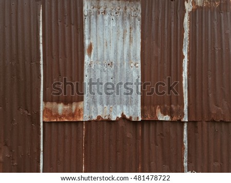 Old rusted galvanized iron plate texture background.