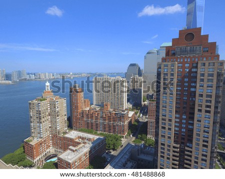 Aerial image New York Manhattan South Cove and Battery Park