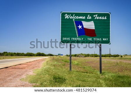 Welcome to Texas State Sign Royalty-Free Stock Photo #481529074