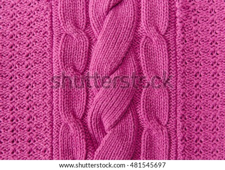 Pink Knitted Items.Hand Made Concept.Textile Background