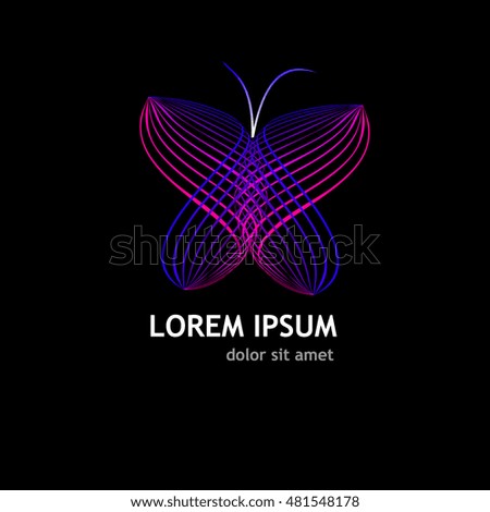 Logo Butterfly lines. Vector